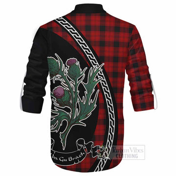 Ewing Family Crest Tartan Ghillie Shirt Alba Thistle Inspired