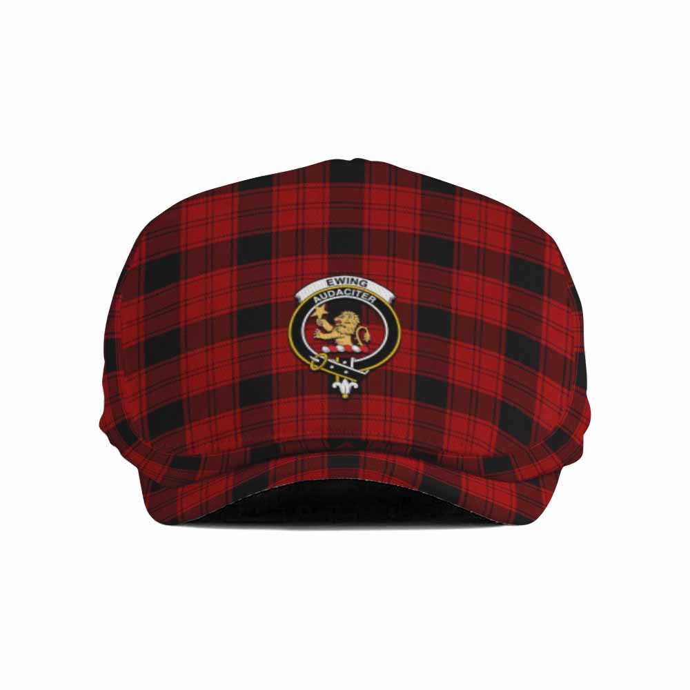 Ewing Family Crest Tartan Jeff Cap, Tartan Flat Cap