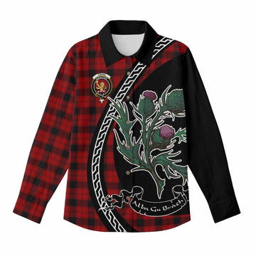 Ewing Family Crest Tartan Women Casual Shirt Alba Thistle Inspired