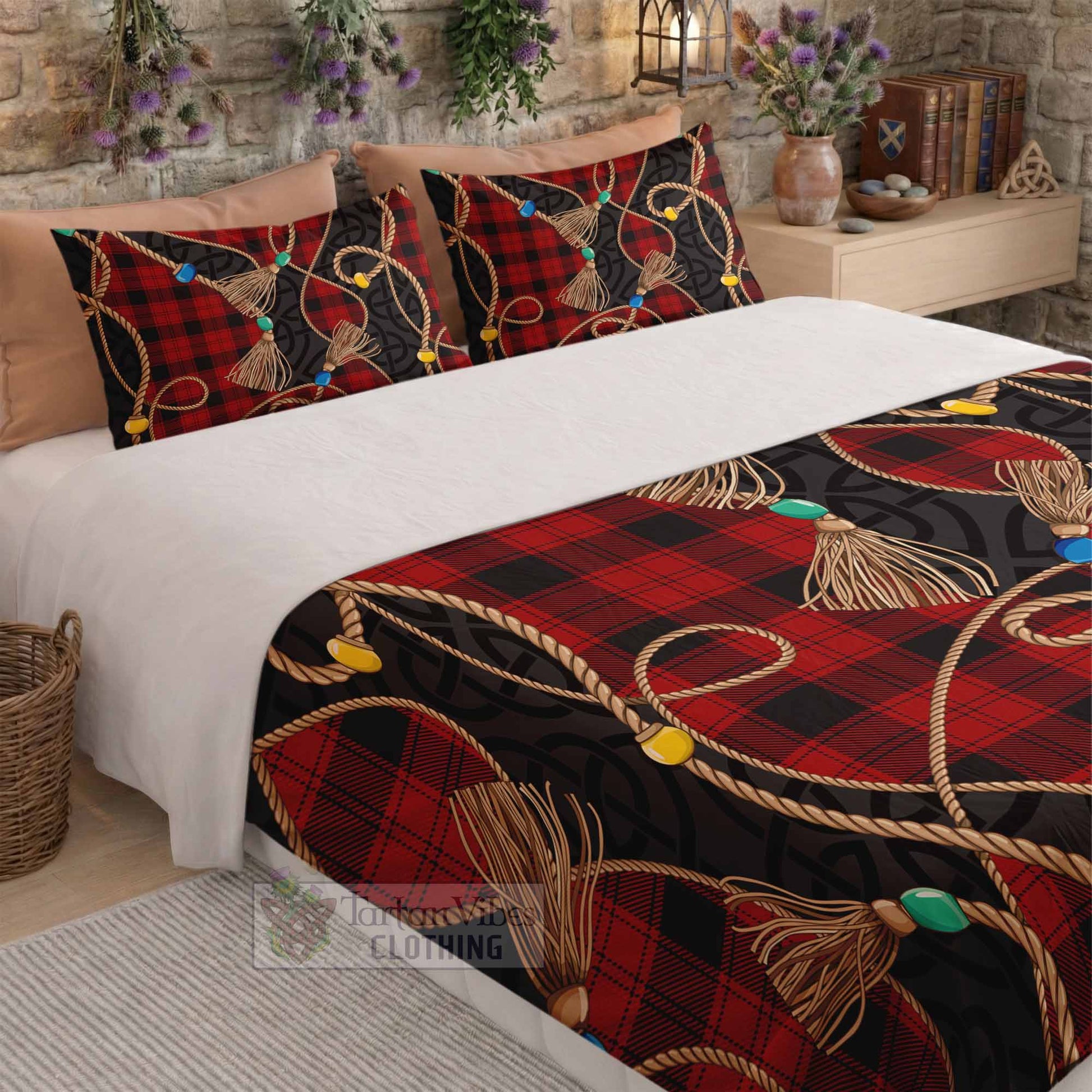Ewing Scottish Tartan Twisted Ropes Stylized Bedding Set - Tartan Vibes Clothing