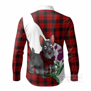 Ewing Scottish Terrier Tartan Crest Long Sleeve Button Shirts Thistle Heritage Art