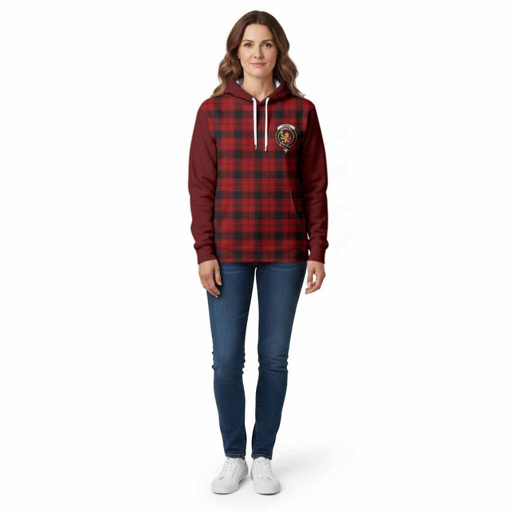 Ewing Tartan Accent Cotton Hoodie with Family Crest