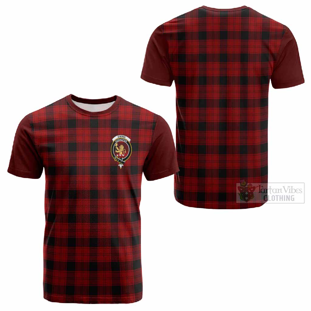Ewing Tartan Accent Cotton T-shirt with Family Crest