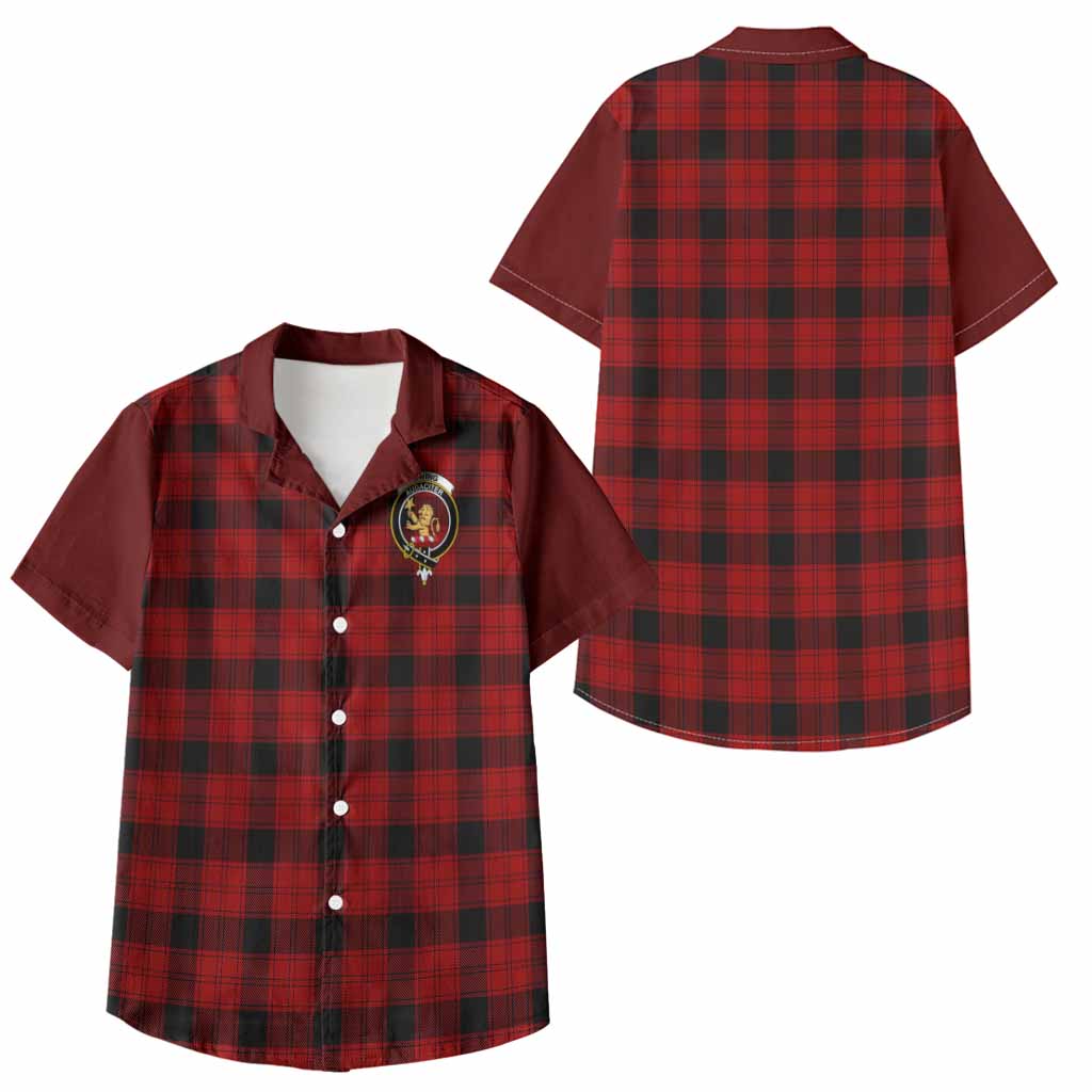 Ewing Tartan Accent Kid Hawaiian Shirt with Family Crest