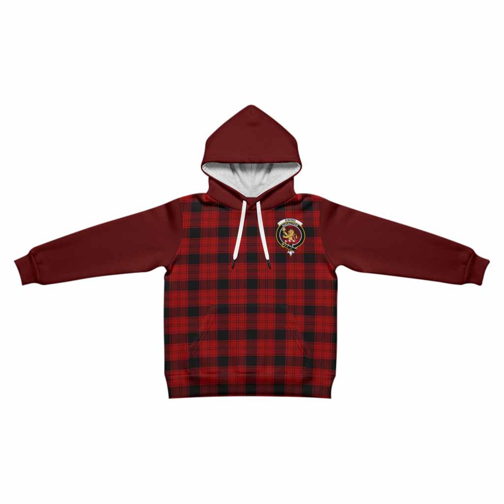Ewing Tartan Accent Kid Hoodie with Family Crest