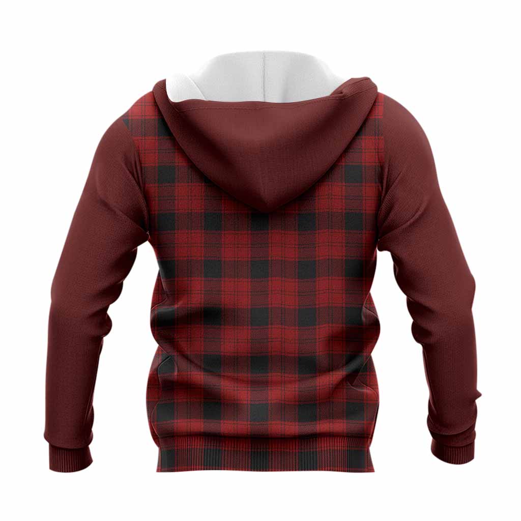 Ewing Tartan Accent Knitted Hoodie with Family Crest
