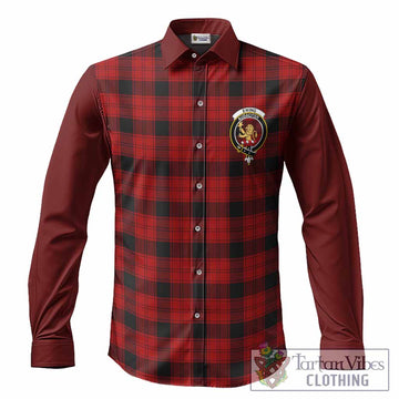 Ewing Tartan Accent Long Sleeve Button Shirts with Family Crest
