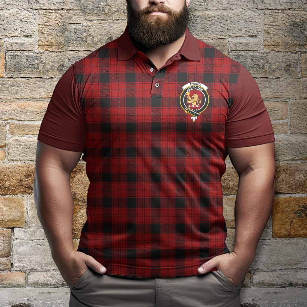 Ewing Tartan Accent Polo Shirt with Family Crest