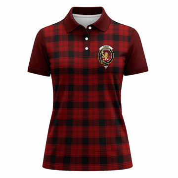 Ewing Tartan Accent Women Polo Shirt with Family Crest