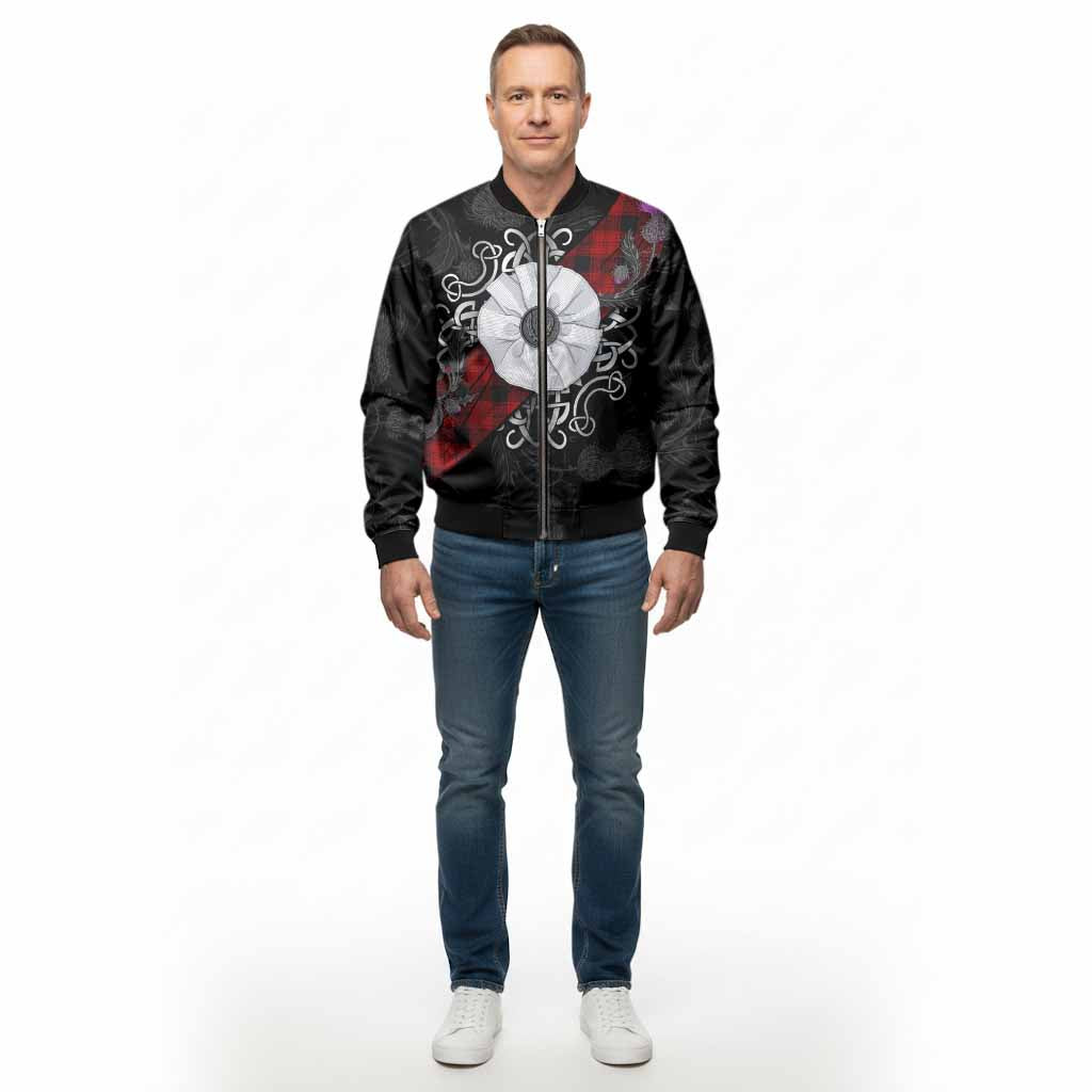 Ewing Tartan Bomber Jacket Jacobite White Rose - Tartan Vibes Clothing