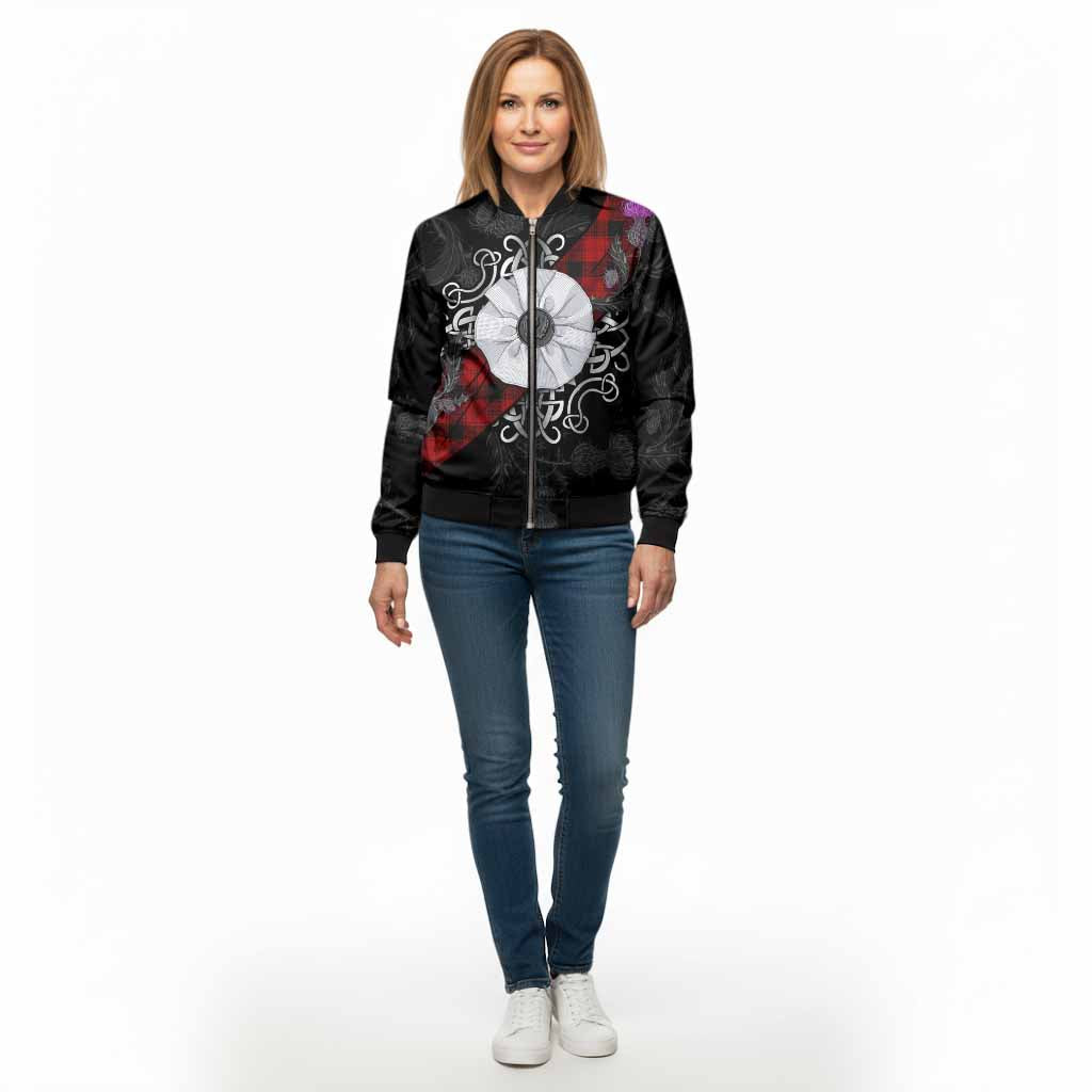 Ewing Tartan Bomber Jacket Jacobite White Rose - Tartan Vibes Clothing