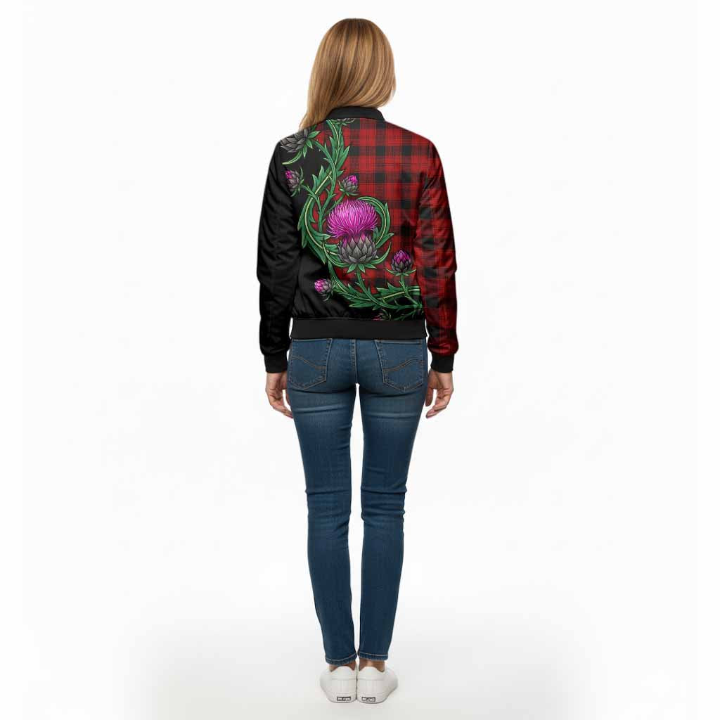 Ewing Tartan Bomber Jacket Resilient Scottish Thistle - Tartan Vibes Clothing