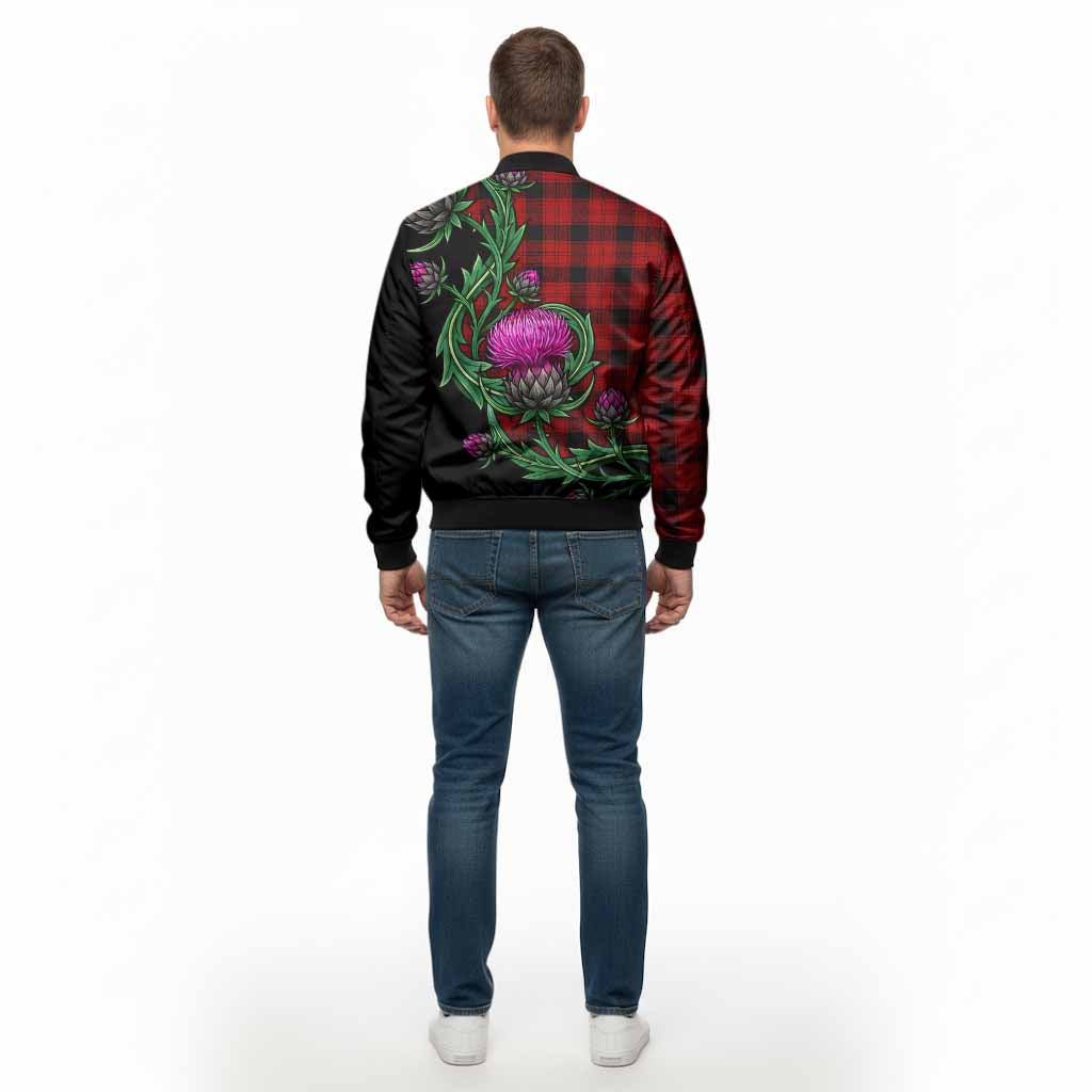 Ewing Tartan Bomber Jacket Resilient Scottish Thistle - Tartan Vibes Clothing