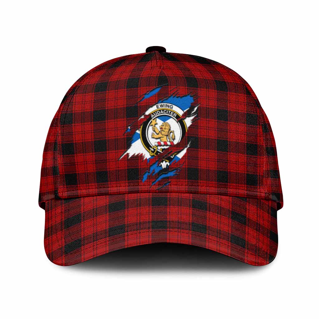 Ewing Tartan Classic Cap with Family Crest In Me Style