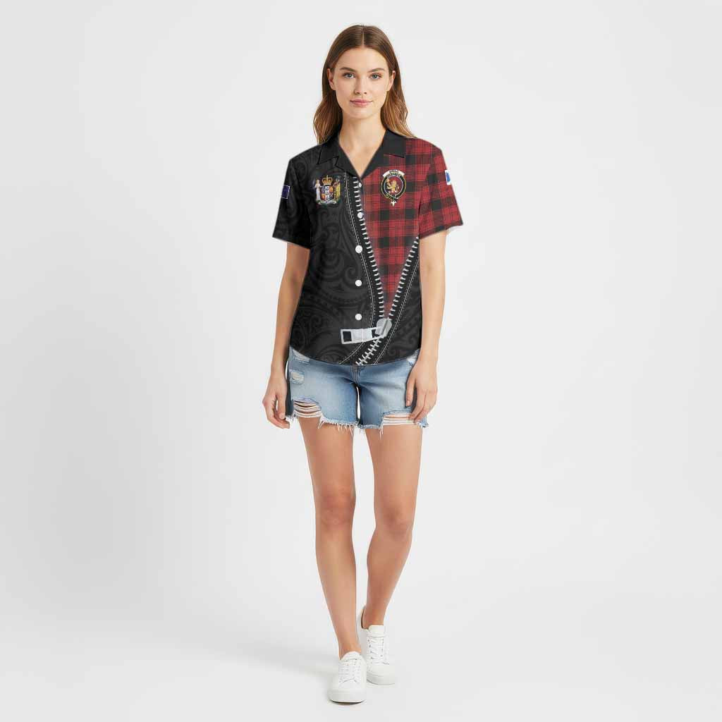 Ewing Tartan Cotton Hawaiian Shirt New Zealand Pattern Unique Zipper Stylized