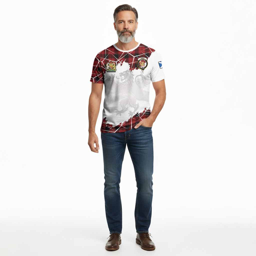 Ewing Tartan Cotton T-shirt with Family Crest and Lion Rampant Grunge Style