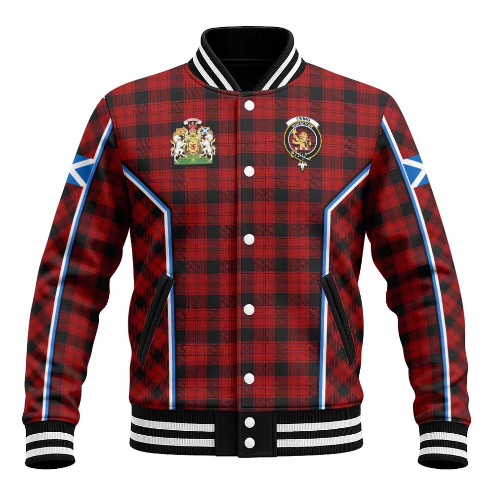 Ewing Tartan Crest Baseball Jacket Scotland Coat of Arm Flag Style - Tartan Vibes Clothing
