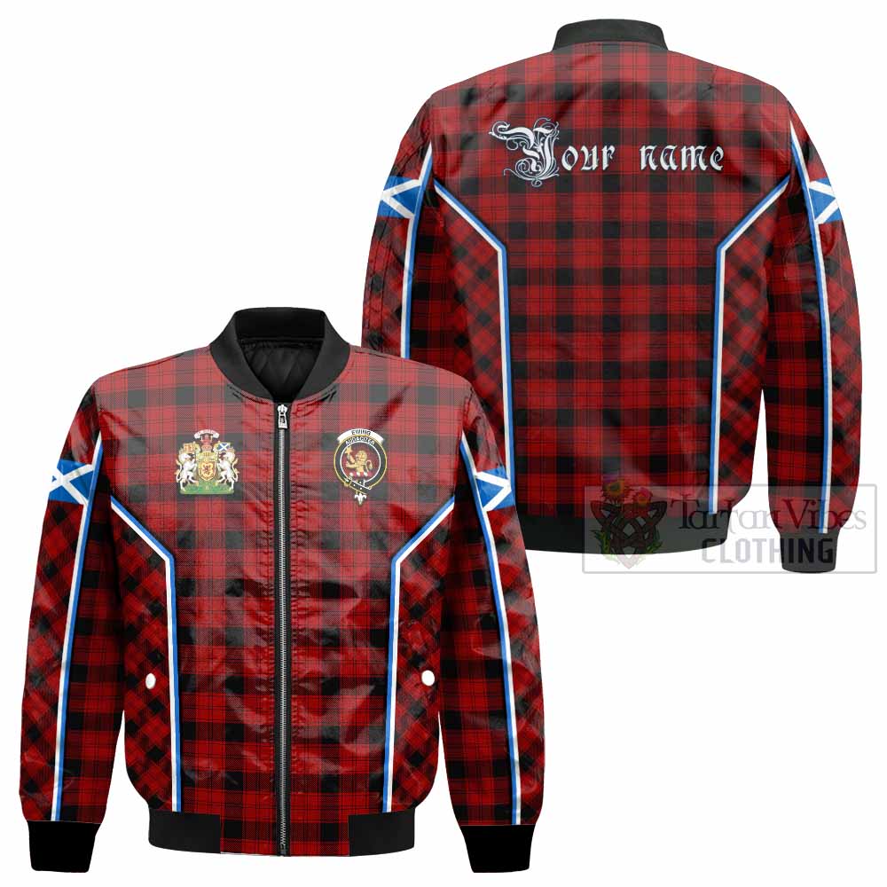 Ewing Tartan Crest Bomber Jacket Scotland Coat of Arm Flag Style - Tartan Vibes Clothing