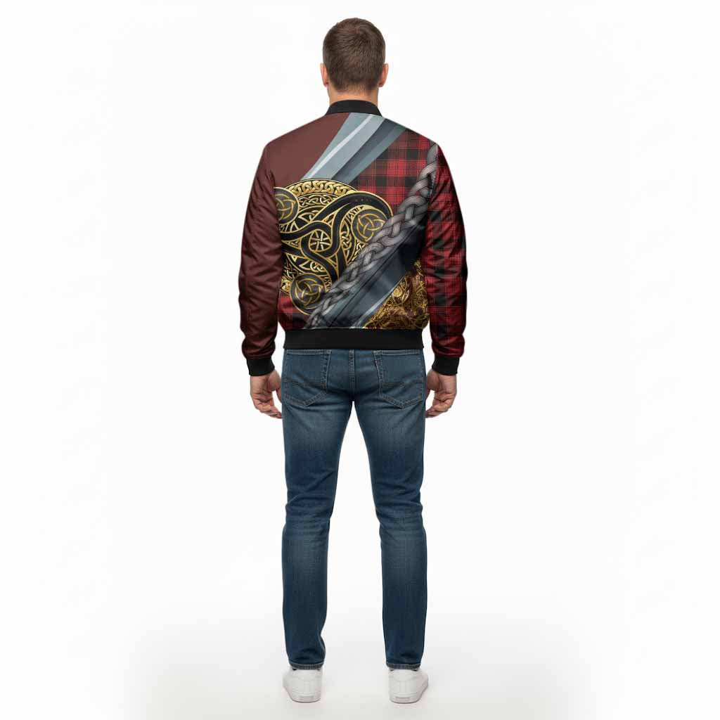Ewing Tartan Crest Bomber Jacket Scottish Triskele Celtic