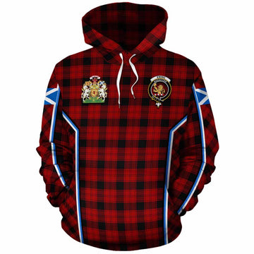 Ewing Tartan Crest Cotton Hoodie Scotland Coat of Arm Flag Style
