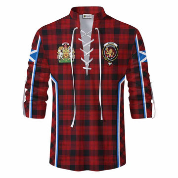 Ewing Tartan Crest Ghillie Kilt Shirt Scotland Coat of Arm Flag Style