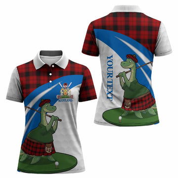 Ewing Tartan Crest Golf Nessie Women Polo Shirt Loch Ness Monster Sporty Style