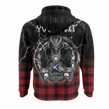 Ewing Tartan Crest Hoodie Celtic Odin's Raven Legacy