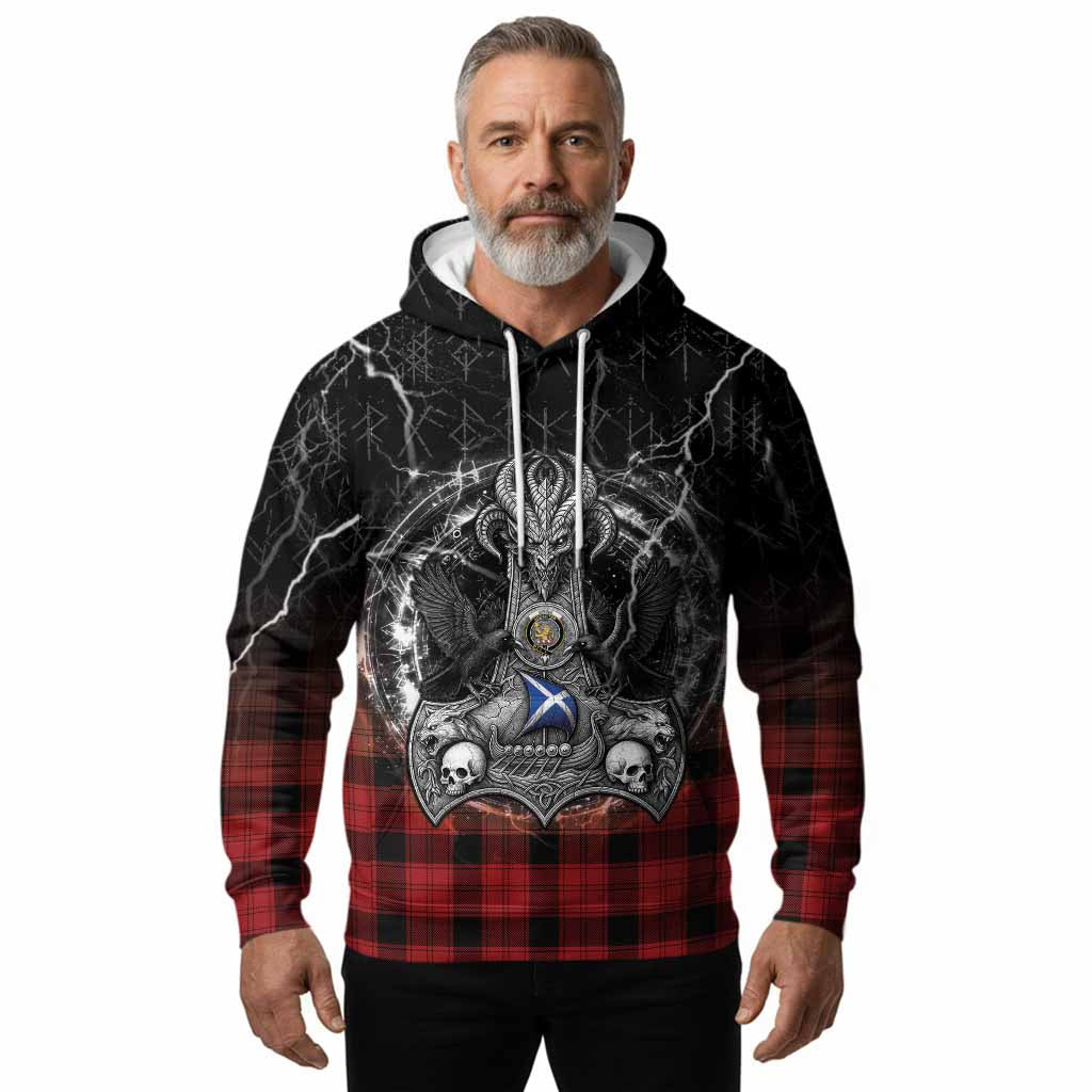 Ewing Tartan Crest Hoodie Celtic Odin's Raven Legacy
