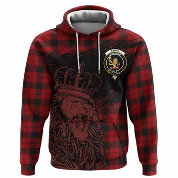Ewing Tartan Crest Hoodie Crowned Lion Heritage Style