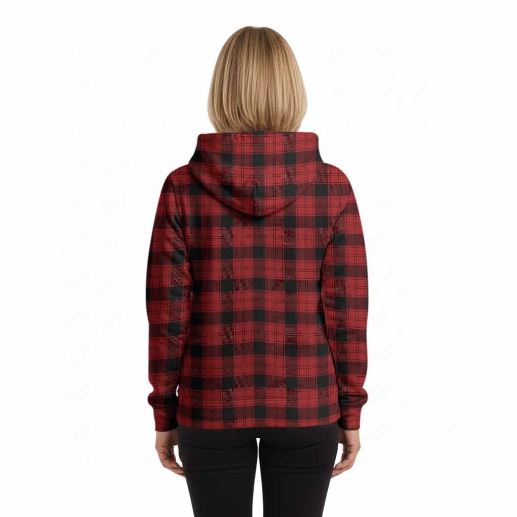 Ewing Tartan Crest Hoodie Ferocious Lion Style