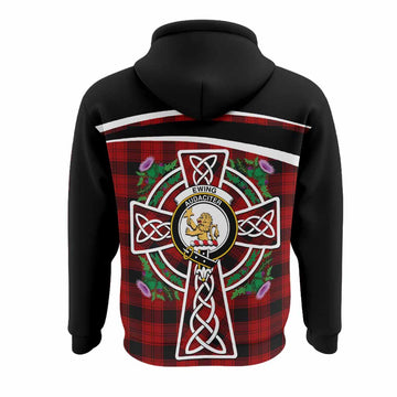 Ewing Tartan Crest Hoodie Scottish Thistle Celtic Cross Alba Gu Brath