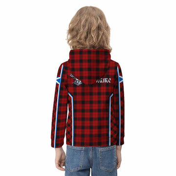 Ewing Tartan Crest Kid Hoodie Scotland Coat of Arm Flag Style