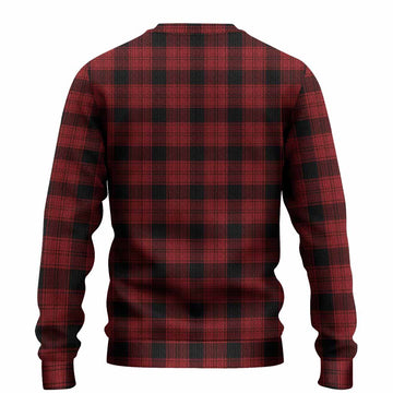 Ewing Tartan Crest Knitted Sweater Ferocious Lion Style