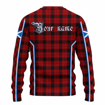 Ewing Tartan Crest Knitted Sweater Scotland Coat of Arm Flag Style