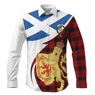 Ewing Tartan Crest Lion Rampant Long Sleeve Button Shirts Classic Scottish Style Men's Shirt S - Tartan Vibes Clothing