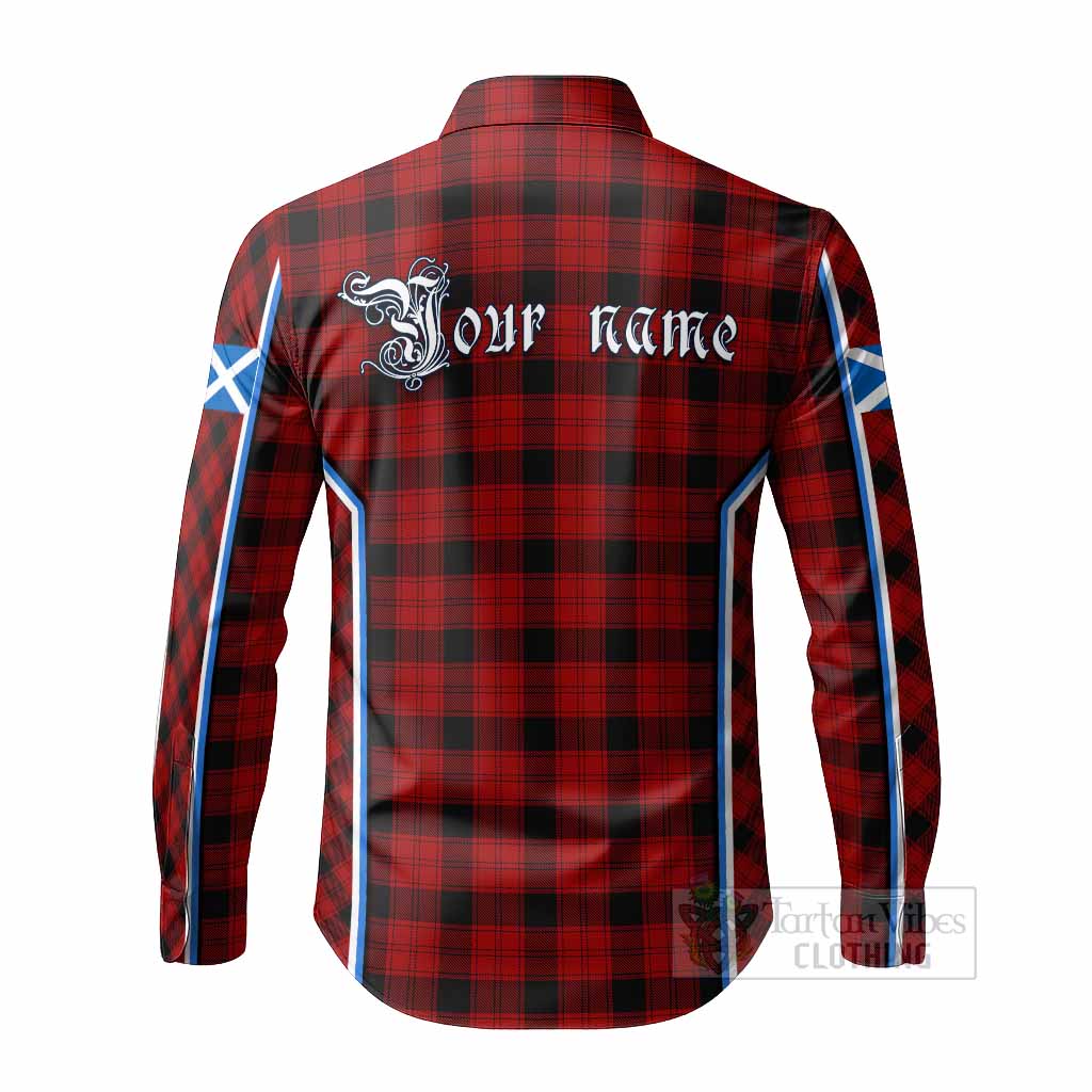 Ewing Tartan Crest Long Sleeve Button Shirts Scotland Coat of Arm Flag Style - Tartan Vibes Clothing