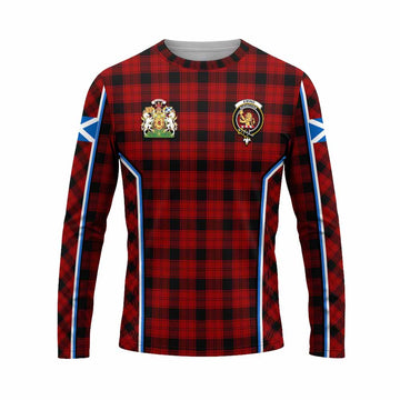 Ewing Tartan Crest Long Sleeve T-Shirt Scotland Coat of Arm Flag Style - Tartan Vibes Clothing