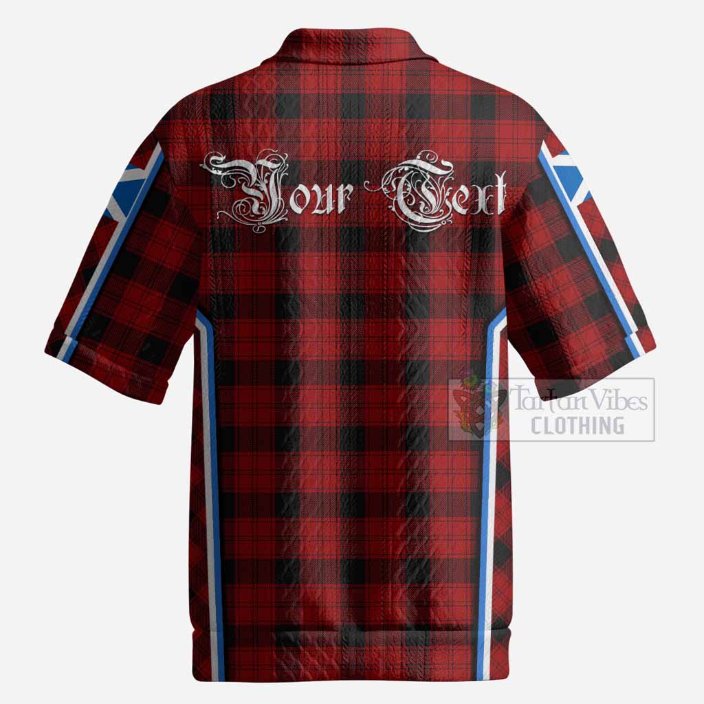 Ewing Tartan Crest Men’s Polo Sweater Top Scotland Coat of Arm Flag Style