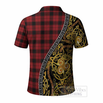 Ewing Tartan Crest Polo Shirt Celtic Knot and Triple Trickle Spiral Symbols