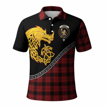 Ewing Tartan Crest Polo Shirt Legendary Dragon Knot Half Style