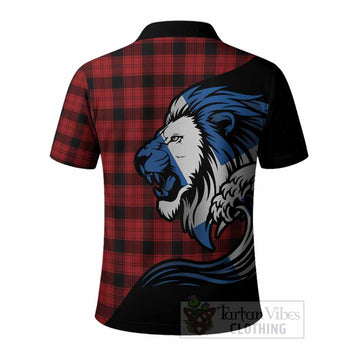 Ewing Tartan Crest Polo Shirt Scottish Golden Lions Wave Flow