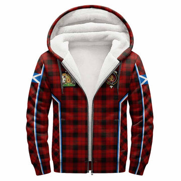 Ewing Tartan Crest Sherpa Hoodie Scotland Coat of Arm Flag Style