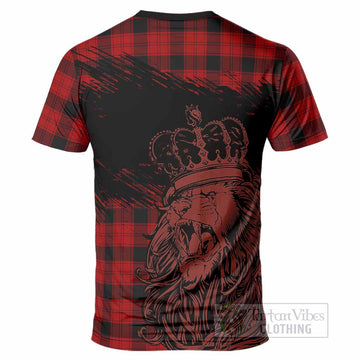 Ewing Tartan Crest T-Shirt Crowned Lion Heritage Style