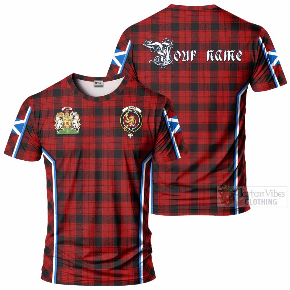Ewing Tartan Crest T-shirt Scotland Coat of Arm Flag Style - Tartan Vibes Clothing