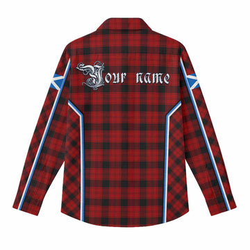 Ewing Tartan Crest Women Casual Shirt Scotland Coat of Arm Flag Style