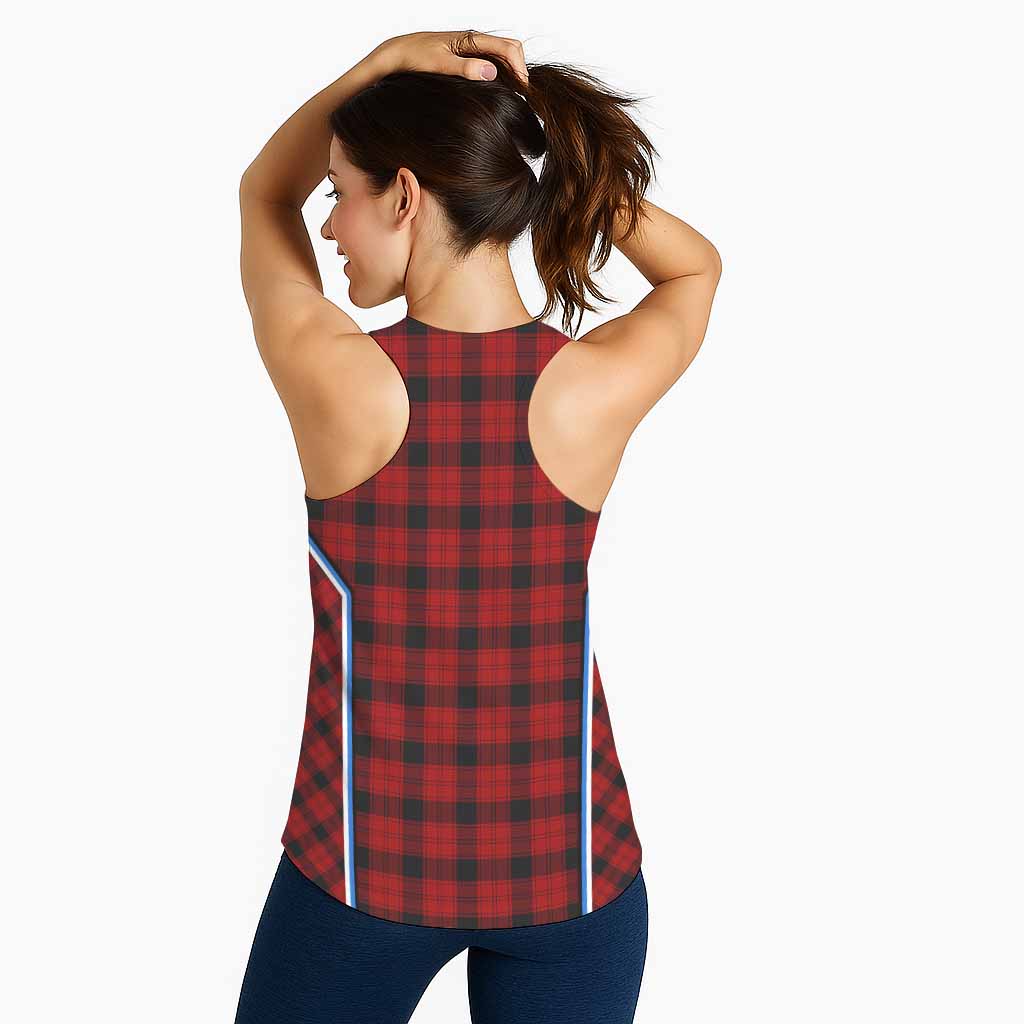 Ewing Tartan Crest Women Racerback Tanks Scotland Coat of Arm Flag Style - Tartan Vibes Clothing