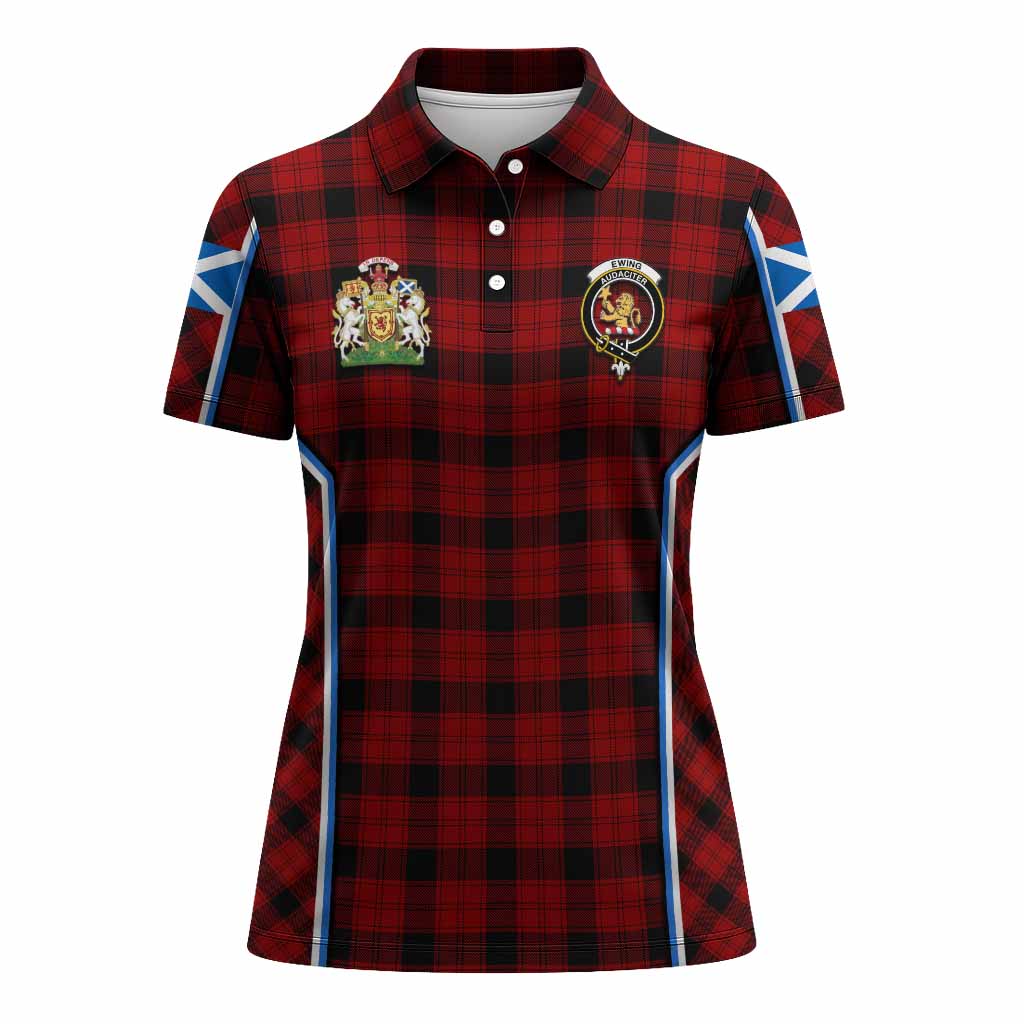 Ewing Tartan Crest Women's Polo Shirt Scotland Coat of Arm Flag Style - Tartan Vibes Clothing