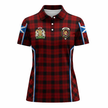 Ewing Tartan Crest Women's Polo Shirt Scotland Coat of Arm Flag Style - Tartan Vibes Clothing
