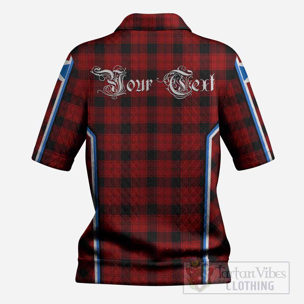 Ewing Tartan Crest Women’s Polo Sweater Top Scotland Coat of Arm Flag Style