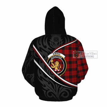 Ewing Tartan Family Crest Cotton Hoodie Celtic Scottish Thistle Floral